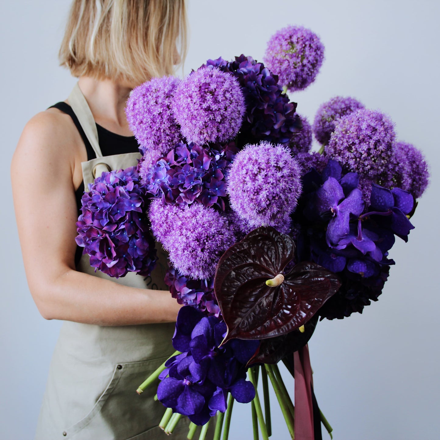 local italian florist with purple anthurium flower