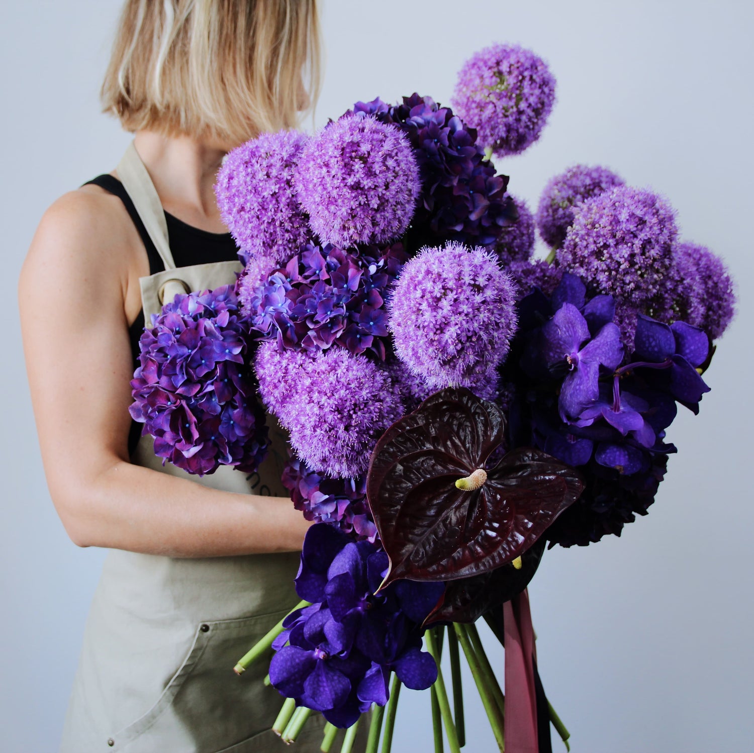 local italian florist with purple anthurium flower