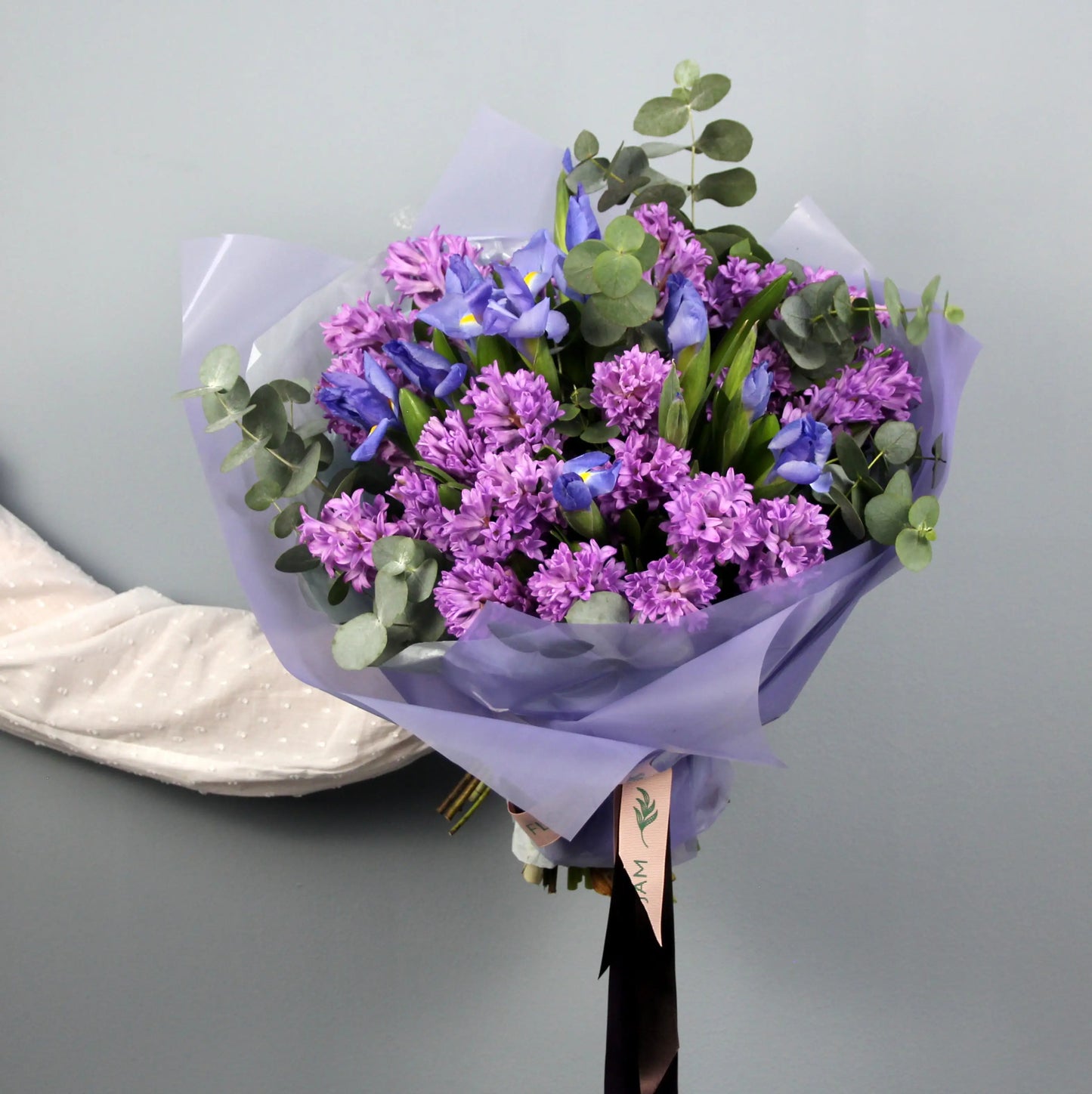 iris flowers eucalyptus genova Bouquet of Flowers