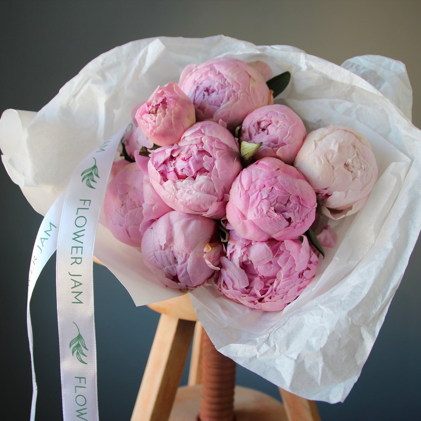 pink peonies in Genoa