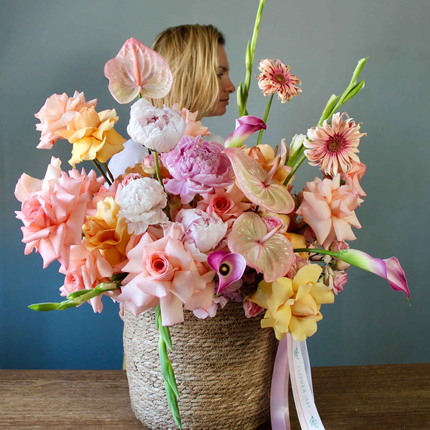 flowers in a basket genova Flowers in a basket