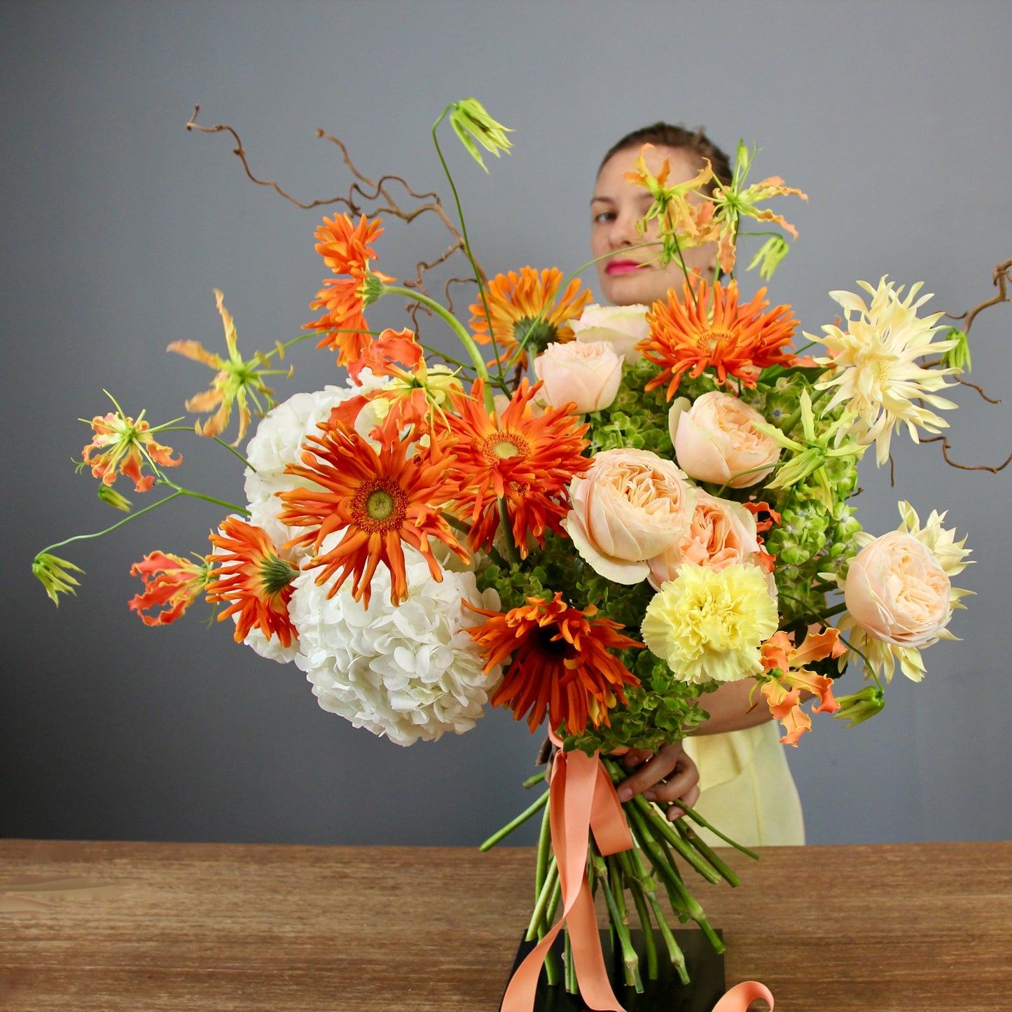 bouquet of orange flowers genova