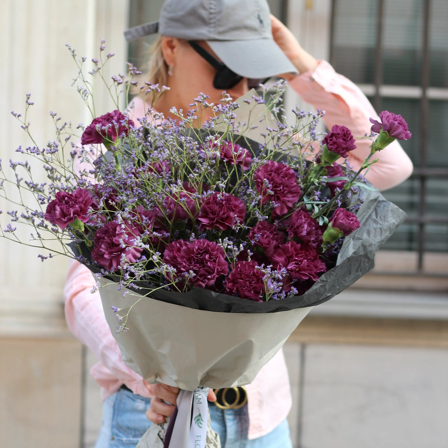 purple flower bouquet in genoa Bouquet of Flowers