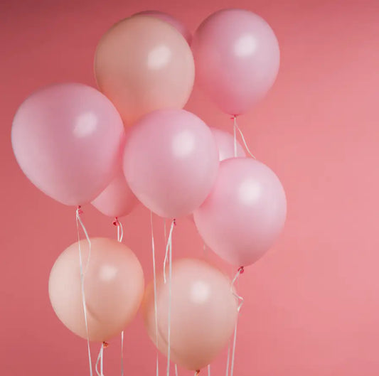 pink balloons on the pink background