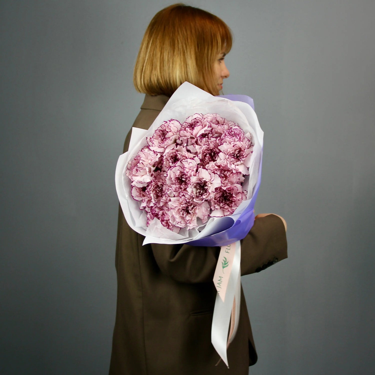 purple bouquet delivery in Genoa  Bouquet of Flowers