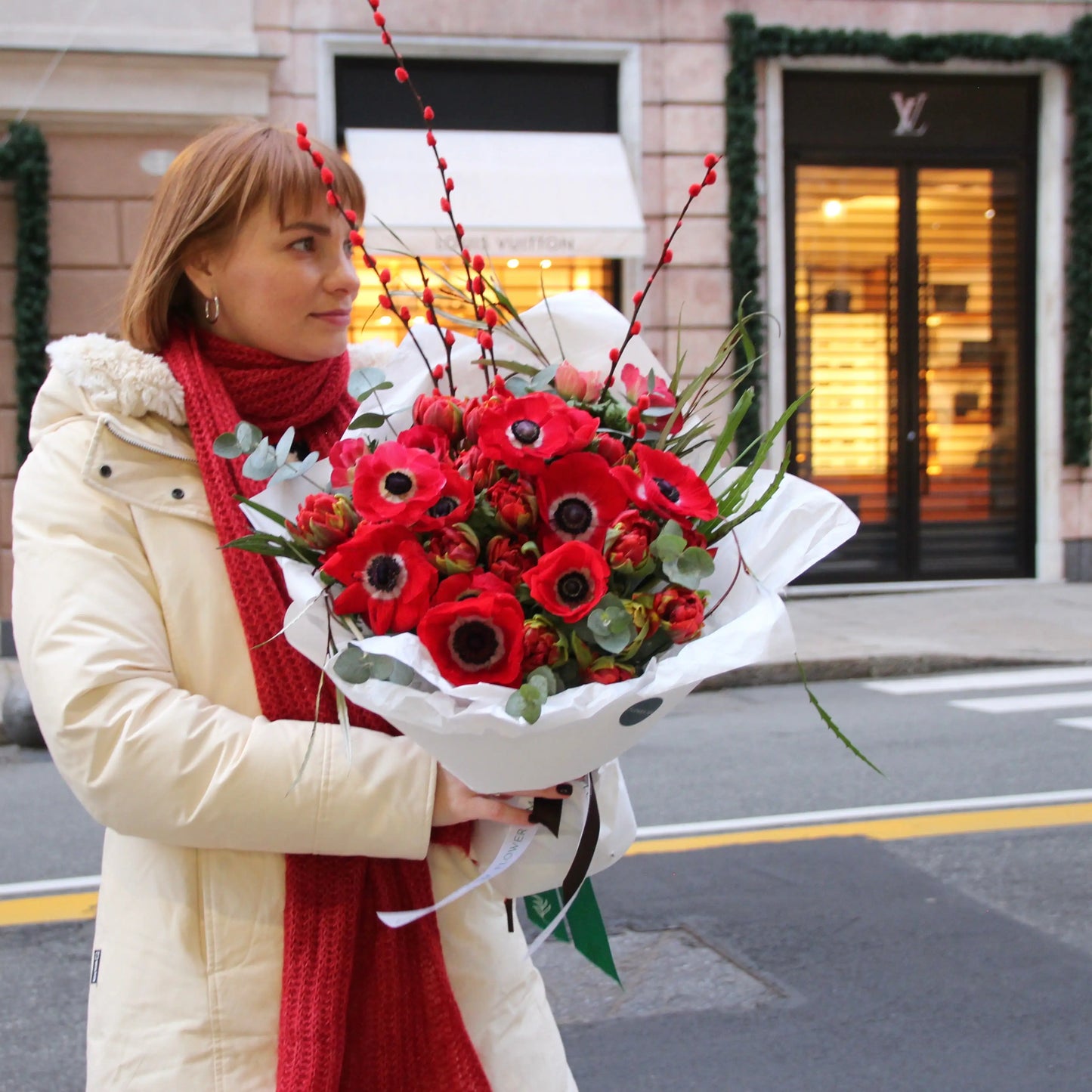 red anemone bouquet
