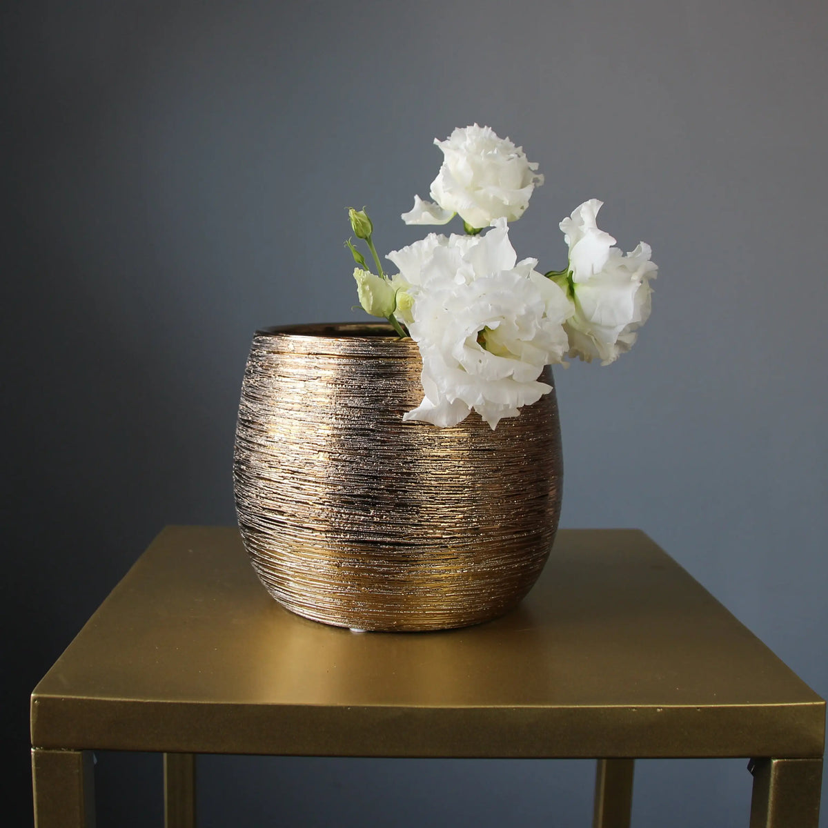 Gold Rust Vase Gold Round Vase – FLOWER JAM