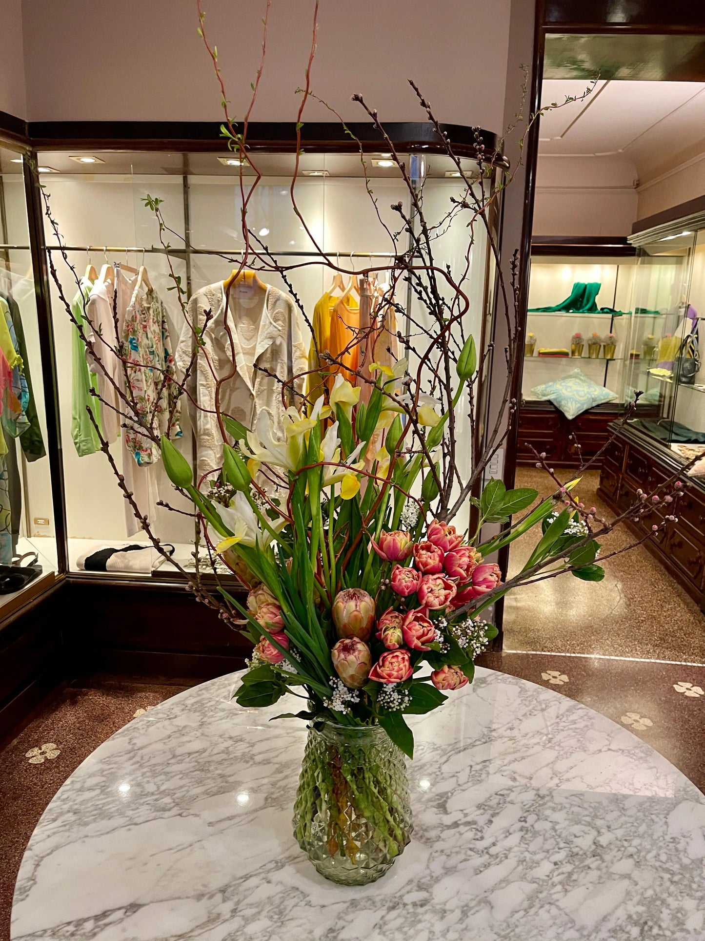 interior flower arrangement in a vase