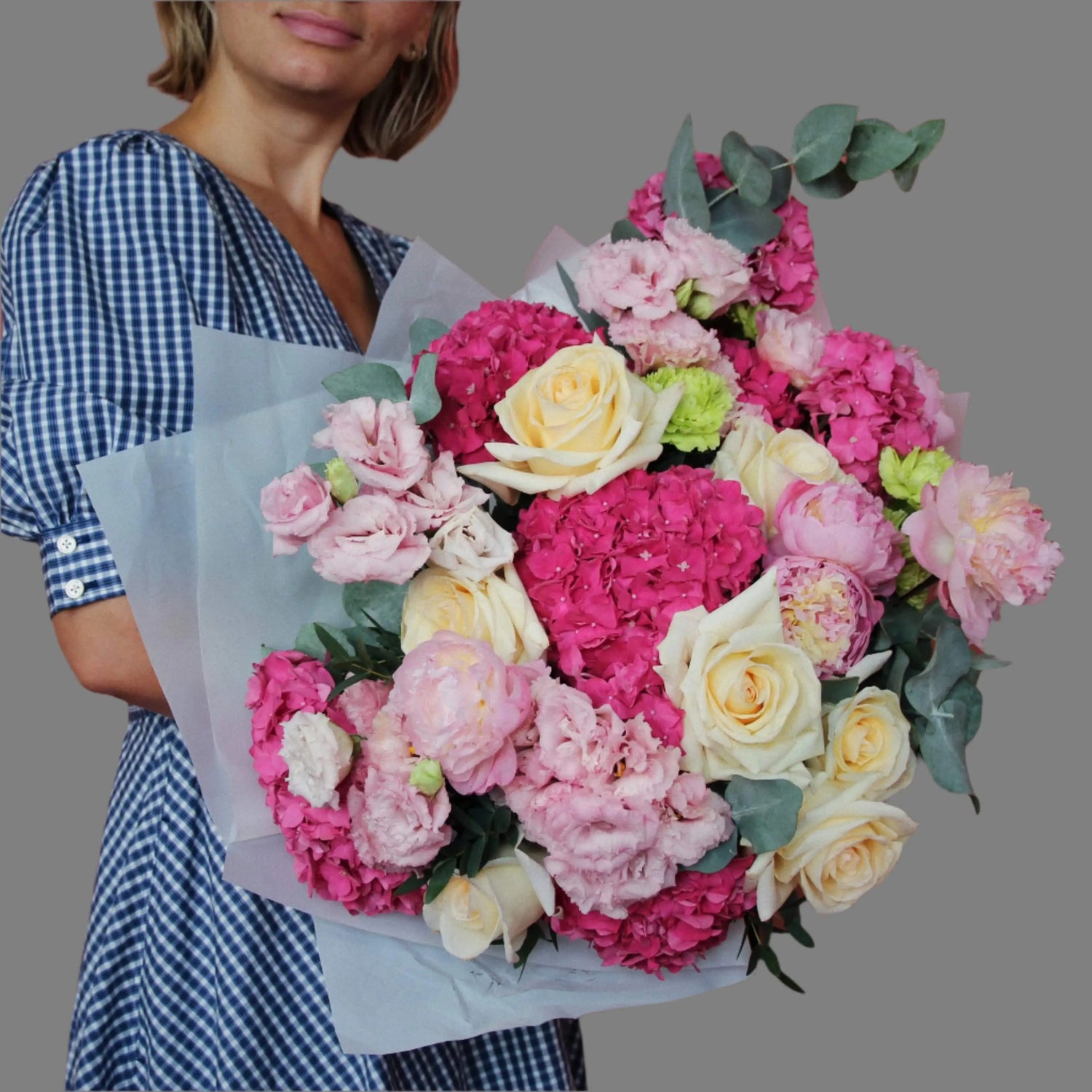 bouquet of pink and yellow flowers