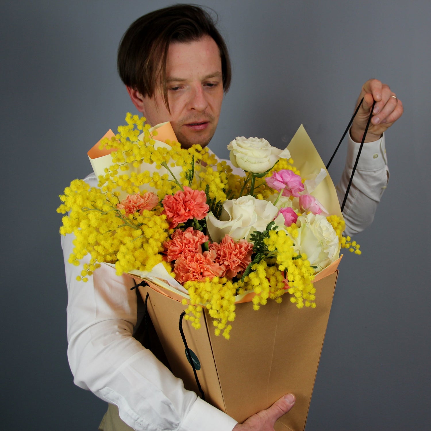 delivery of yellow mimosa Bouquet of Flowers