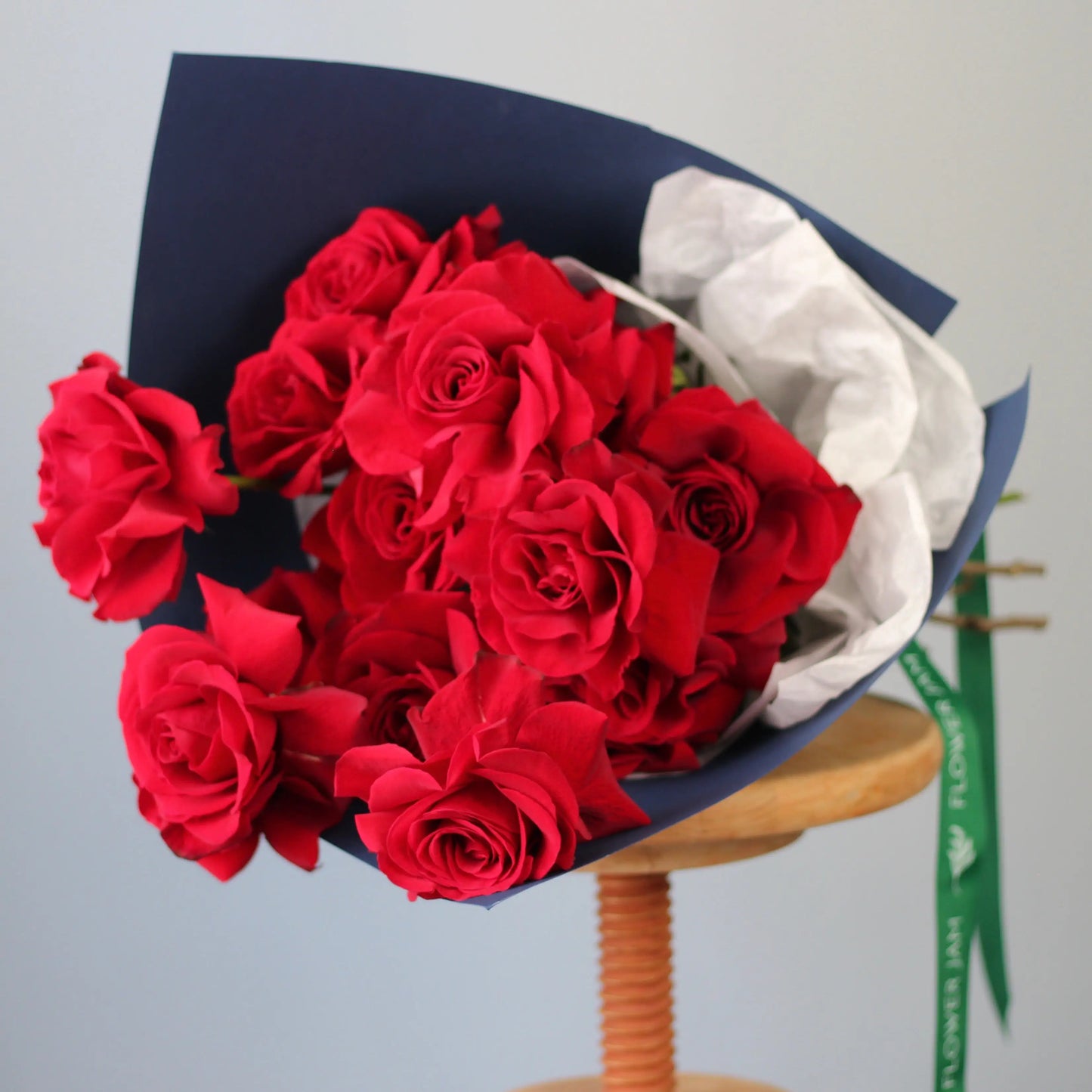 Red Roses in blue