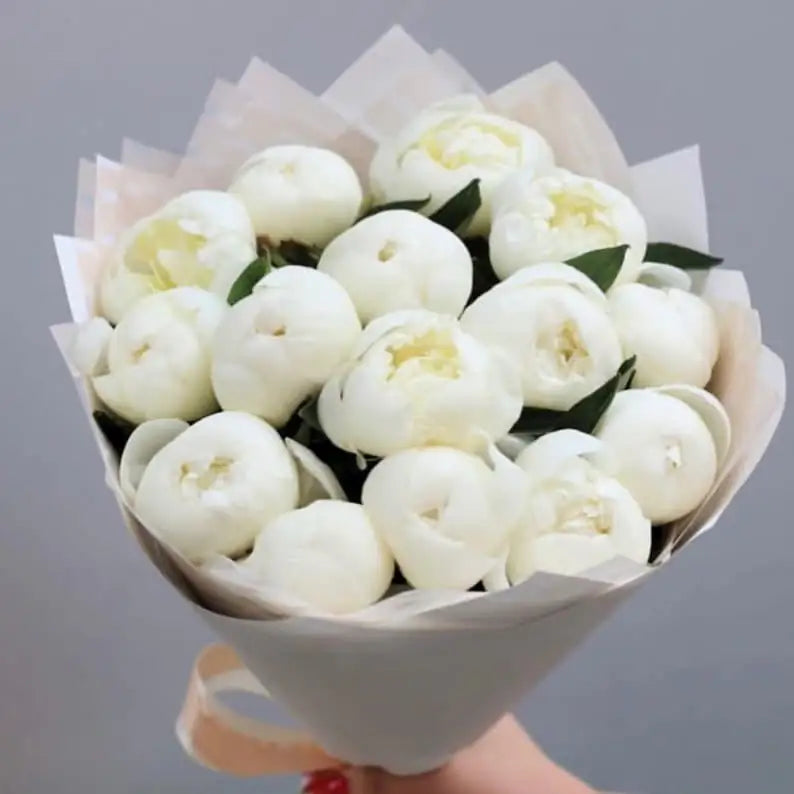 bouquet of white peonies