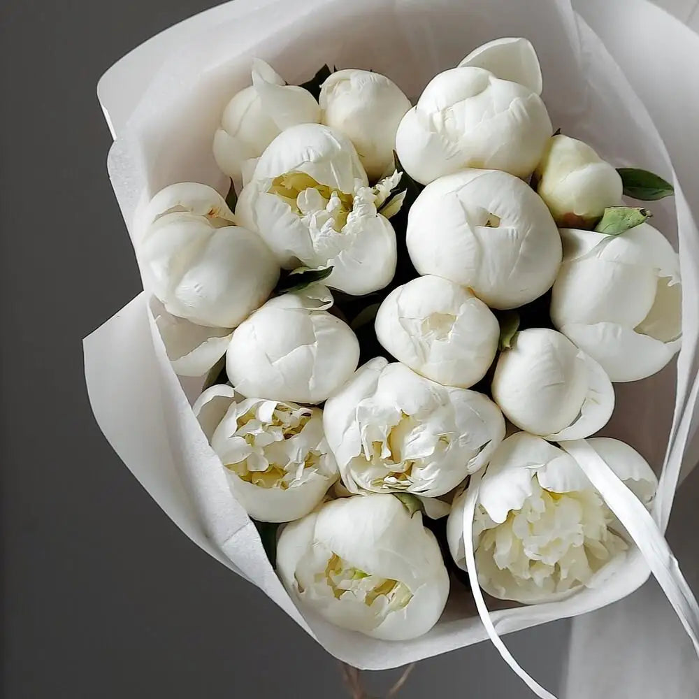 bouquet of white peonies