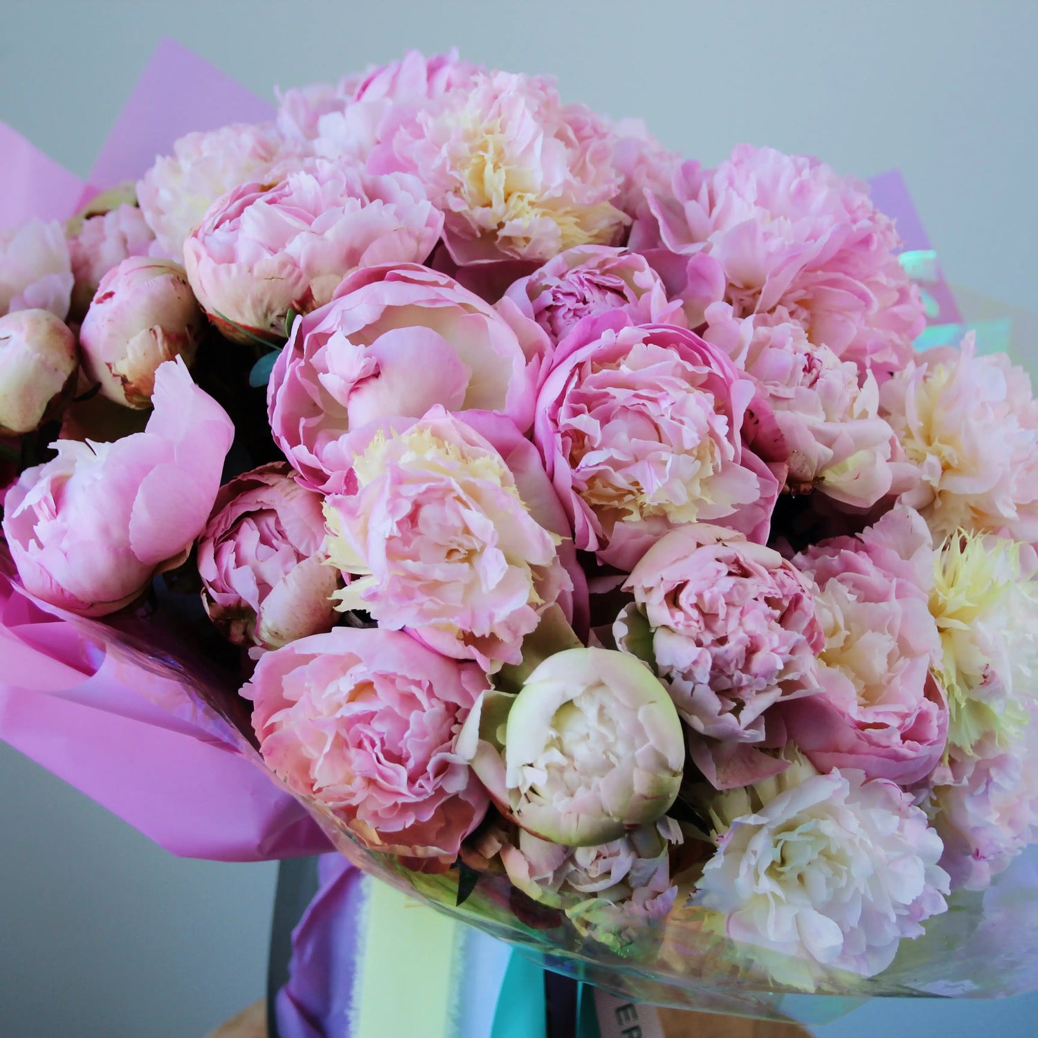 bouquet of pink peonies