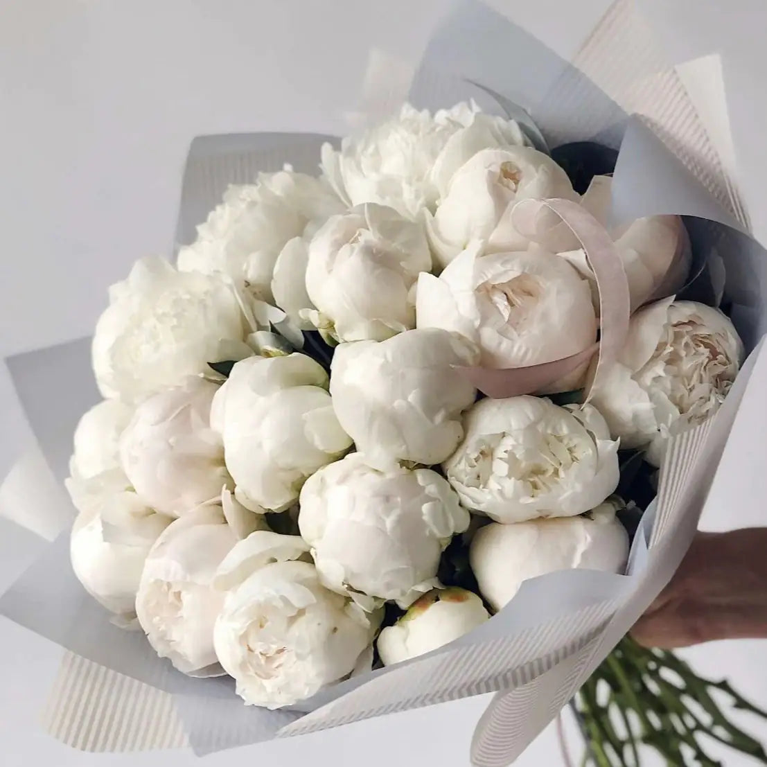 bouquet of white peonies