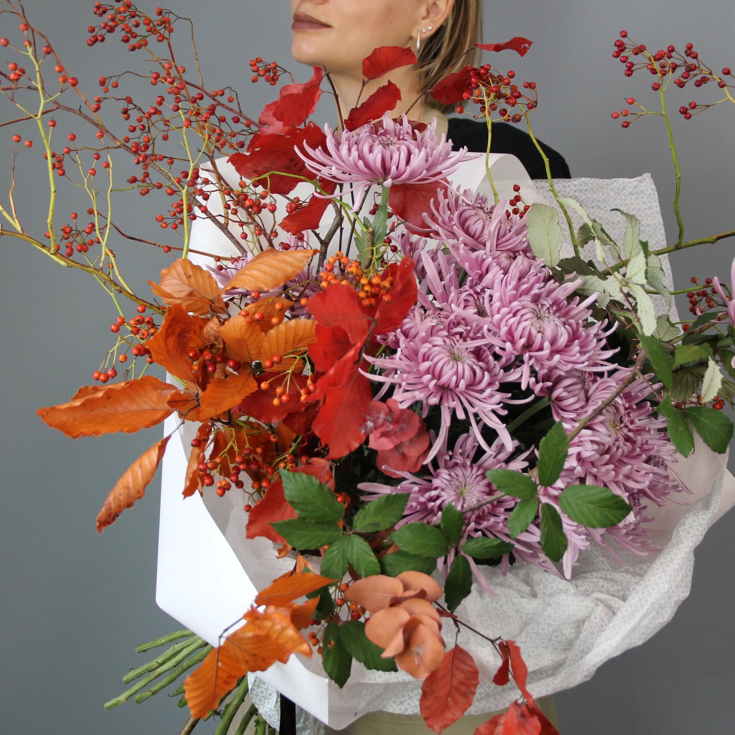 bouquet of big colorful flowers