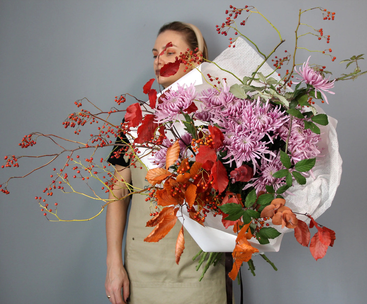 bouquet of big colorful flowers