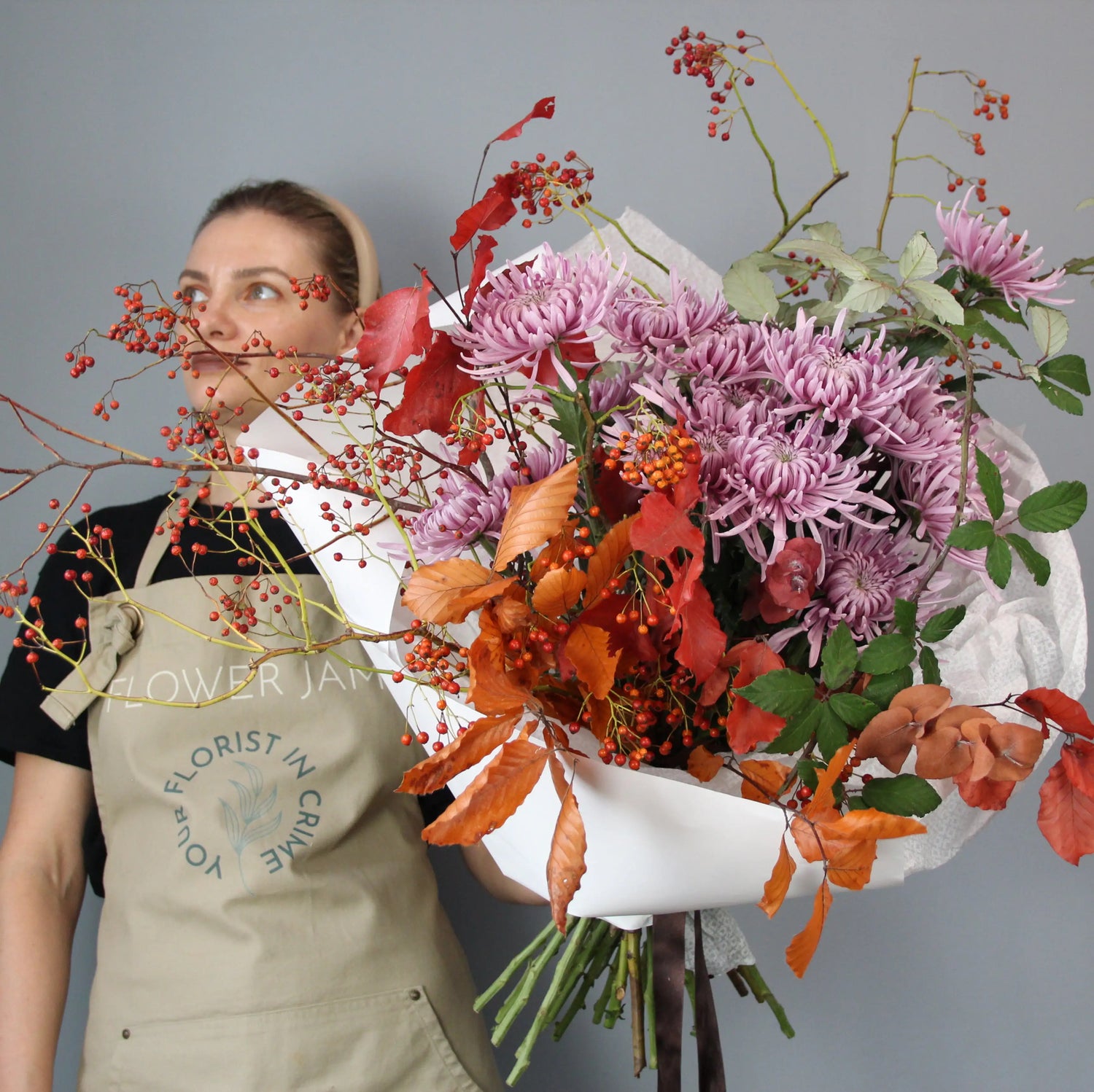 bouquet of big colorful flowers