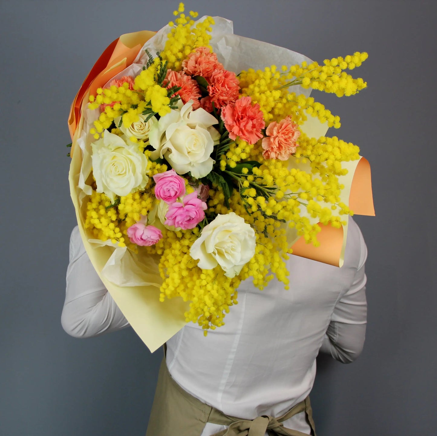 mimosa amd roses Bouquet of Flowers