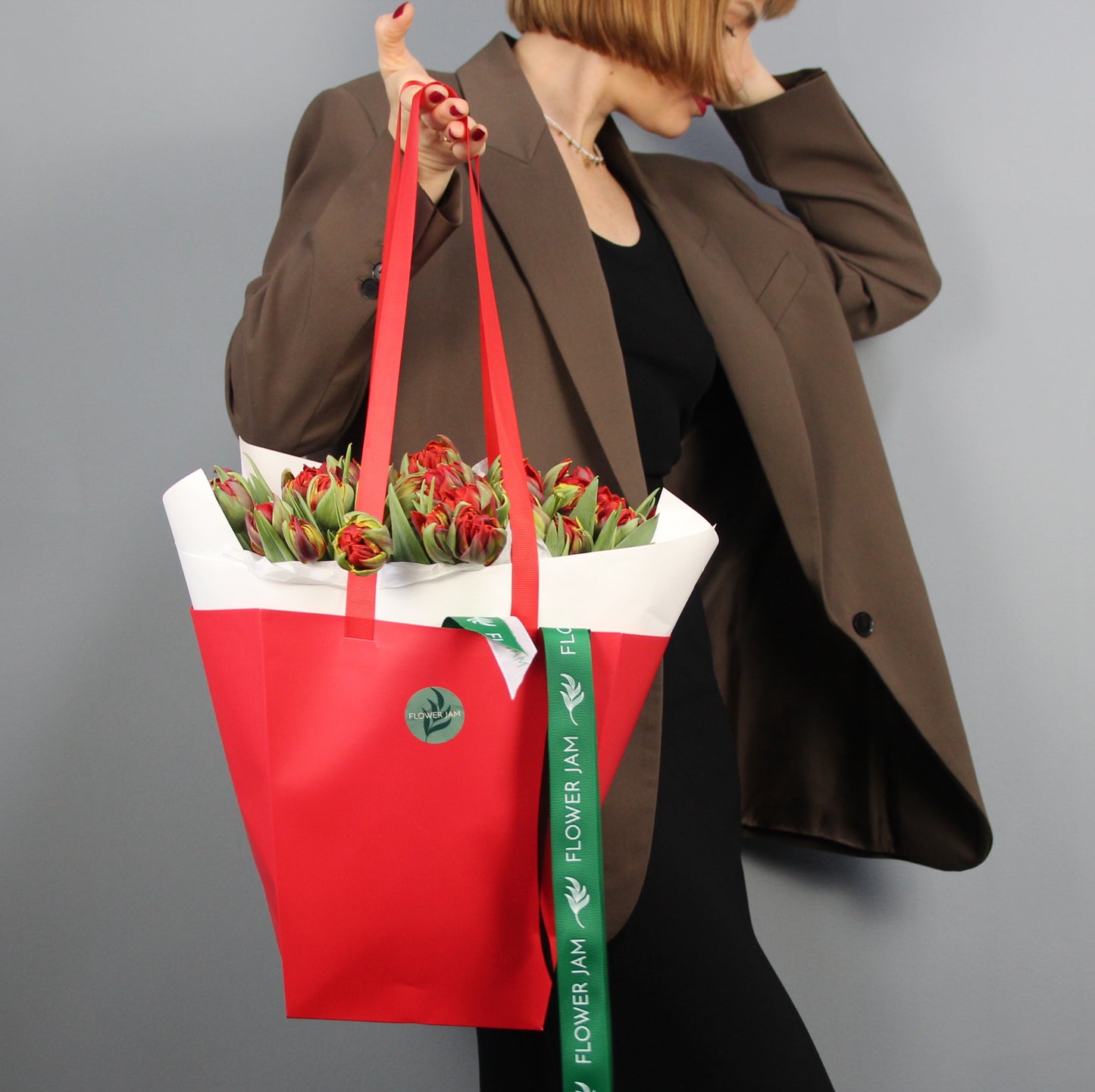 Red princes tulips Flowers